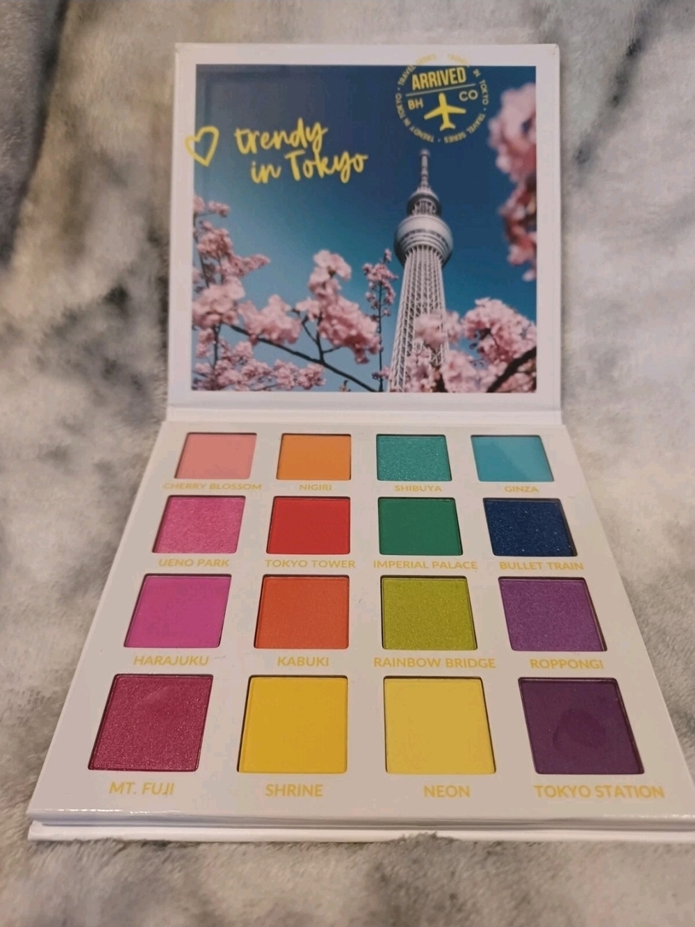 BH Cosmetics Trendy in Tokyo Eye Shadow Palette 16 Colors Vibrant Rainbow